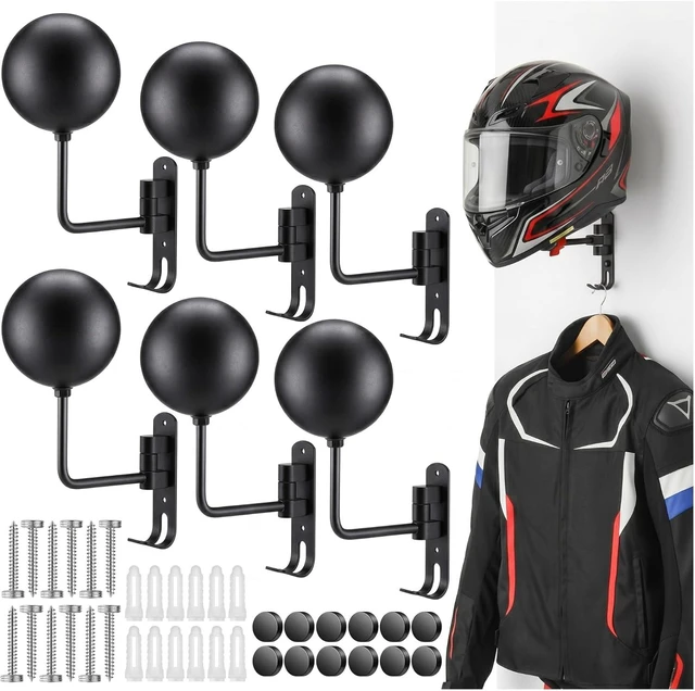Main image of Wall Mount Motorcycle Helmet Holder, Metal Hanger