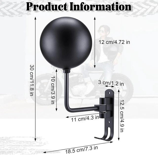 Alt view image 2 of 7 - Wall Mount Motorcycle Helmet Holder, Metal Hanger