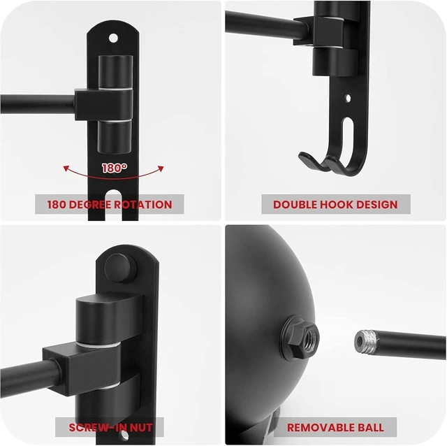 Alt view image 4 of 7 - 180° Swivel Wall Mount Helmet Hanger for Motorcycle, Bike, Racing & Sports Gear