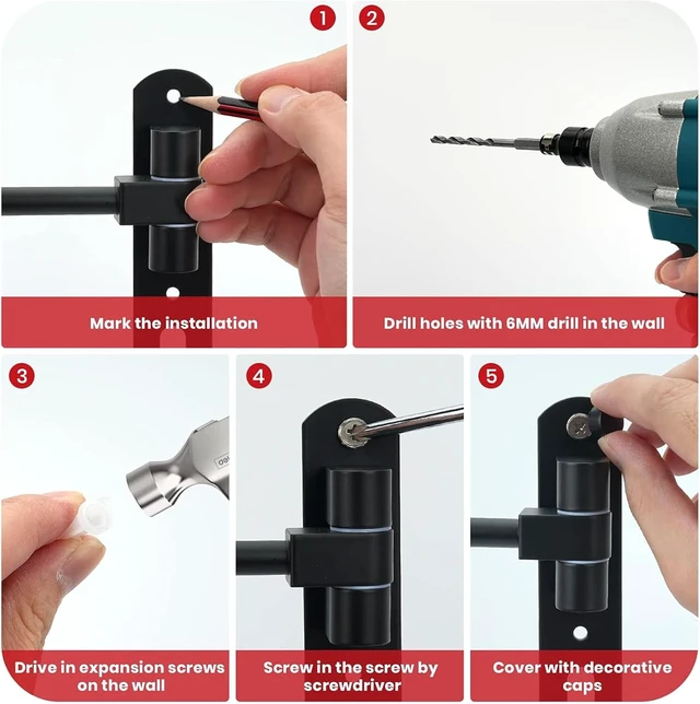 Alt view image 5 of 7 - 180° Swivel Wall Mount Helmet Hanger for Motorcycle, Bike, Racing & Sports Gear