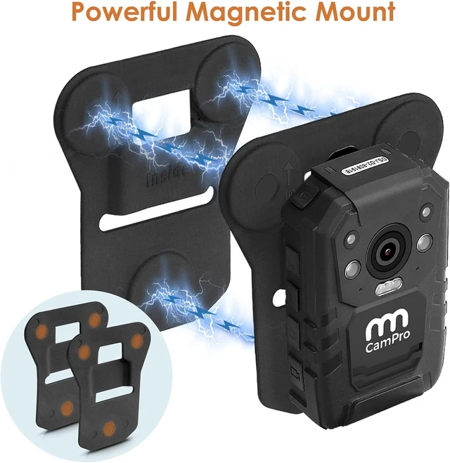 Alt view image 2 of 6 - CammPro Body Camera Magnetic Mount, Universal Wearable Magnet Clip Holder for All Body Camera Brands (New Upgrade)