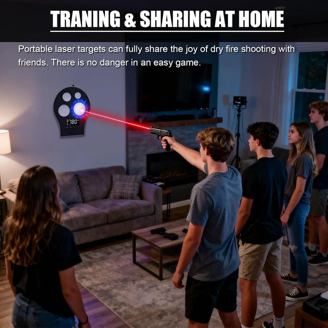 Alt view image 7 of 7 - 9mm/45acp/380acp Laser Training Cartridge Kit with Laser Target for Dry Fire Training