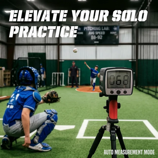 Alt view image 6 of 7 - Velocity X Baseball Speed Radar for Pitchers, Narrow Beam Accurate Pitch Tracking, Continuous/Single Speed Mode, 100 Reading Recall