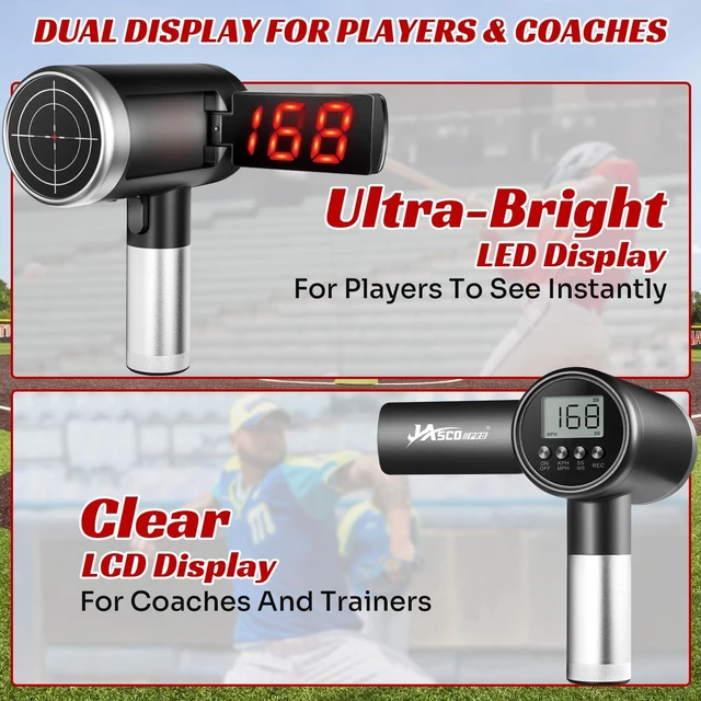 Alt view image 4 of 7 - 24GHz Baseball Radar Gun, LED+LCD Dual Display with ±1 MPH Accuracy