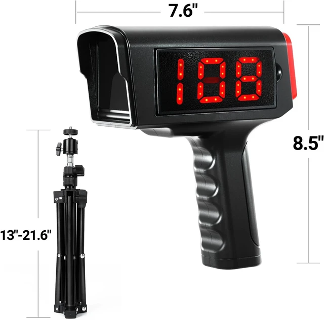 Alt view image 2 of 7 - Baseball Radar Gun with Tripod & LED+LCD Large Display