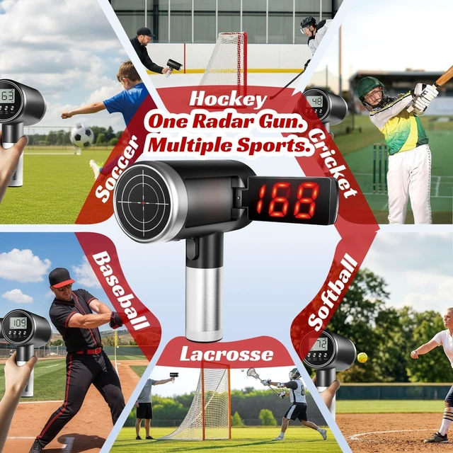 Alt view image 7 of 7 - 24GHz Baseball Radar Gun, LED+LCD Dual Display with ±1 MPH Accuracy