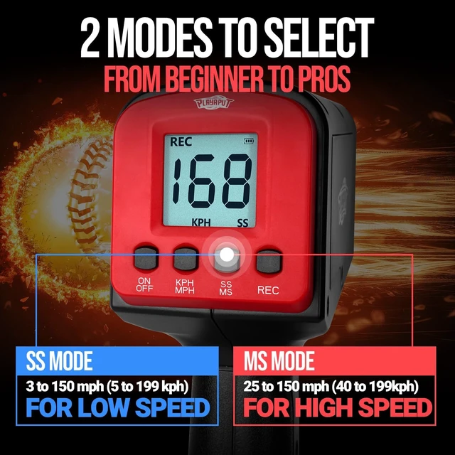 Alt view image 5 of 7 - Baseball Radar Gun with Tripod & LED+LCD Large Display