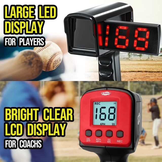 Alt view image 4 of 7 - Baseball Radar Gun with Tripod & LED+LCD Large Display