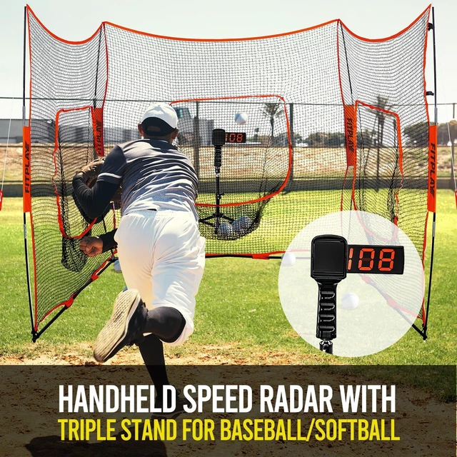 Alt view image 7 of 7 - Baseball Radar Gun with Tripod & LED+LCD Large Display
