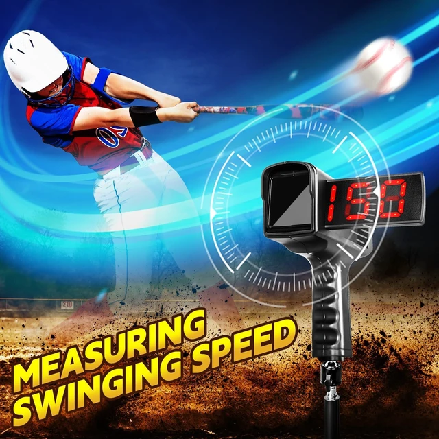 Alt view image 7 of 7 - FITPLAY Baseball Radar Gun with Tripod & LED+LCD Large Display