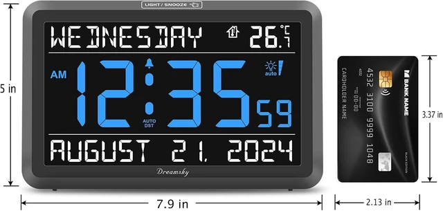 Alt view image 7 of 7 - Large Digital Clock with Date & Day of Week for Seniors