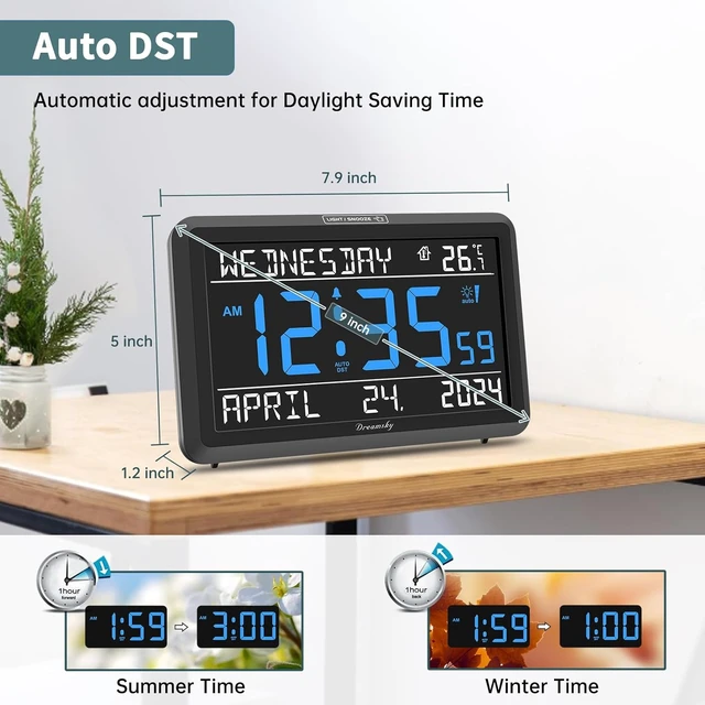 Alt view image 6 of 7 - Large Digital Clock with Date & Day of Week for Seniors