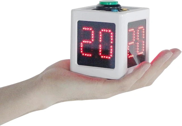 Main image of GANXIN Poker Shot Clock, 4-Sides Cube Countdown Timer for Poker/Casino/Chess, 20/30 Sec & Custom Time (Small,White)