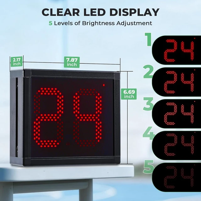 Alt view image 2 of 7 - Basketball Shot Clock Timer with 14/24/25/30/35/40/60 Second Settings