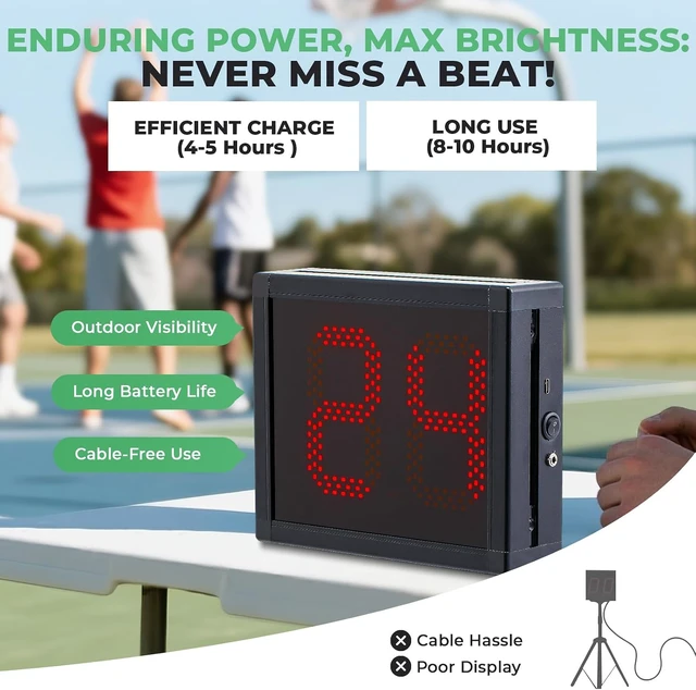 Alt view image 4 of 7 - Basketball Shot Clock Timer with 14/24/25/30/35/40/60 Second Settings