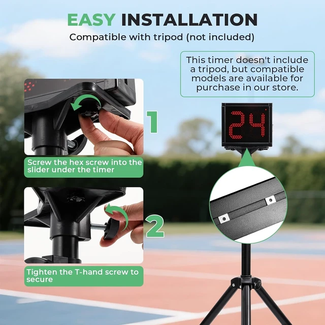 Alt view image 6 of 7 - Basketball Shot Clock Timer with 14/24/25/30/35/40/60 Second Settings