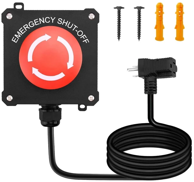 Main image of 440V 16A Emergency Stop Switch with 10ft Heavy-Duty Cord & E-Stop