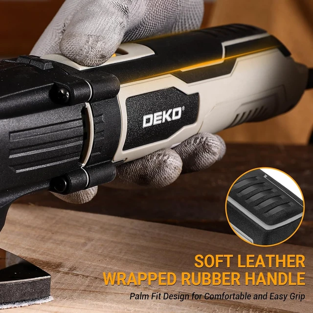 Alt view image 5 of 7 - 2.5-Amp Corded Oscillating Multi Tool, 3000-22000 RPM 6-Speed Control, 3° Oscillation Angle, Soft-Grip Saw for Wood/Plastic/Metal
