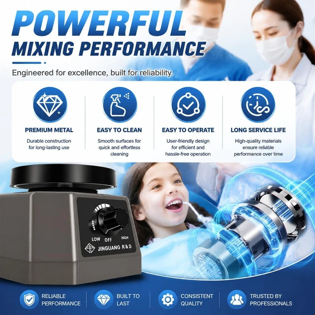 Alt view image 6 of 7 - 100W 4 Lab Oscillator Mixing Machine, Knob Speed Control for Efficient Bubble Removal in Plaster, Epoxy Resin & Gypsum