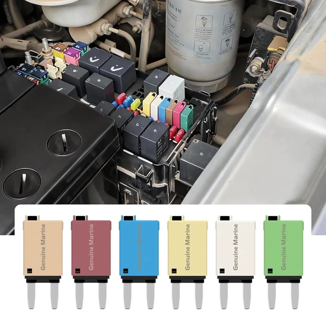Alt view image 6 of 7 - ATM Manual Reset Fuse Kit, Low-Profile Mini Fuses 5A/10A/15A/20A/25A/30A for DC 32V Automotive Circuit Breakers, RV/Car/Truck