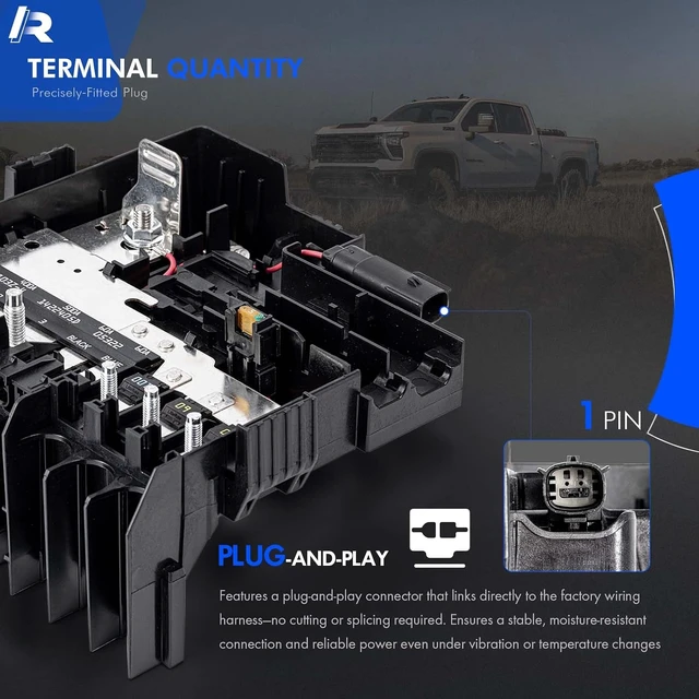 Alt view image 7 of 7 - Engine Compartment Battery Distribution Fuse Block for Chevrolet & GMC