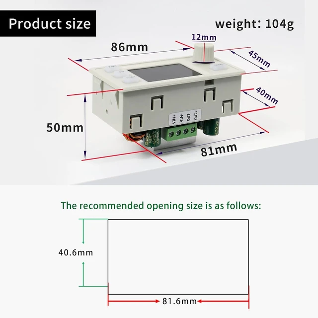 Alt view image 6 of 7 - SK-120X Adjustable 120W DC-DC Buck-Boost Power Converter, CC/CV 6-36V to 0-36V with Color Display, Regulated Laboratory Power Supply