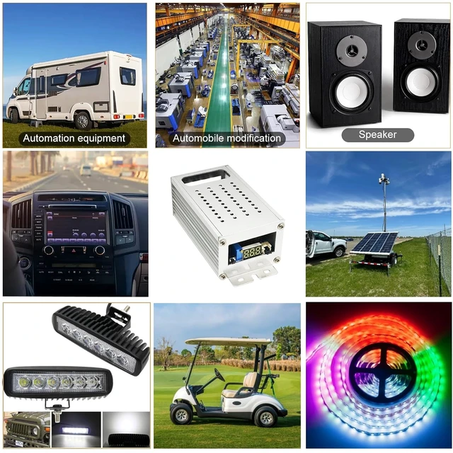 Alt view image 5 of 7 - 48V to 12V Golf Cart Converter, 11-70V Input to 3.3V-24V Output, 28A 336W Adjustable with Fuse