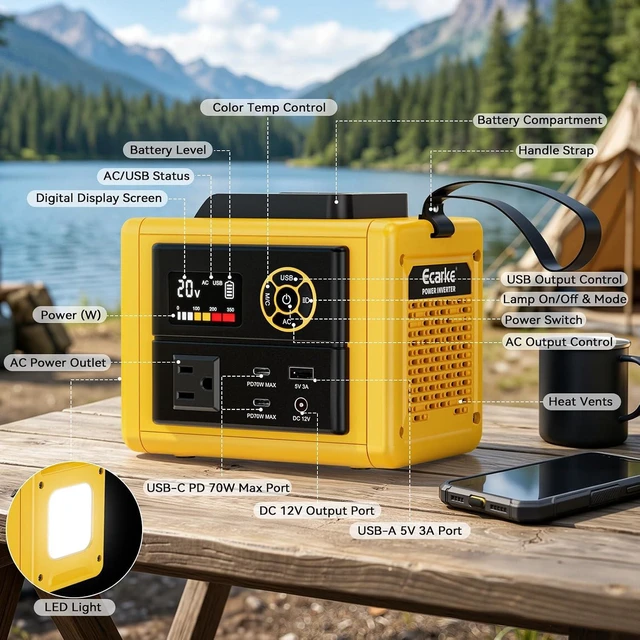 Alt view image 3 of 7 - 350W Power Inverter for DeWALT 20V Battery (Tool Only)