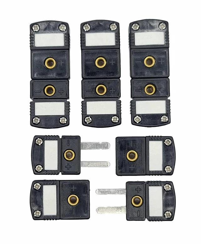 Main image of Miniature Type J Thermocouple Connector, Male/Female Deluxe (5 Pack)