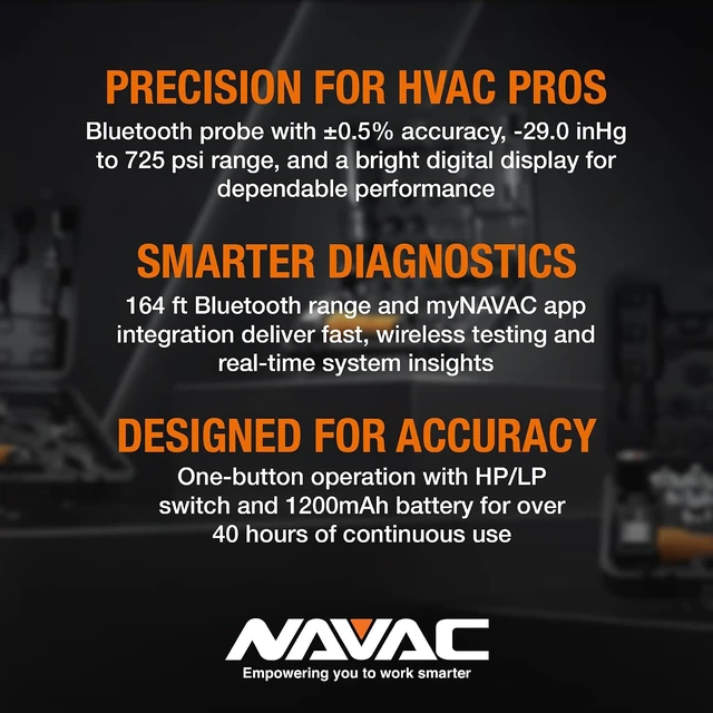 Alt view image 4 of 7 - NSP1 Bluetooth Pressure Probe with Digital Display, 164 ft Range