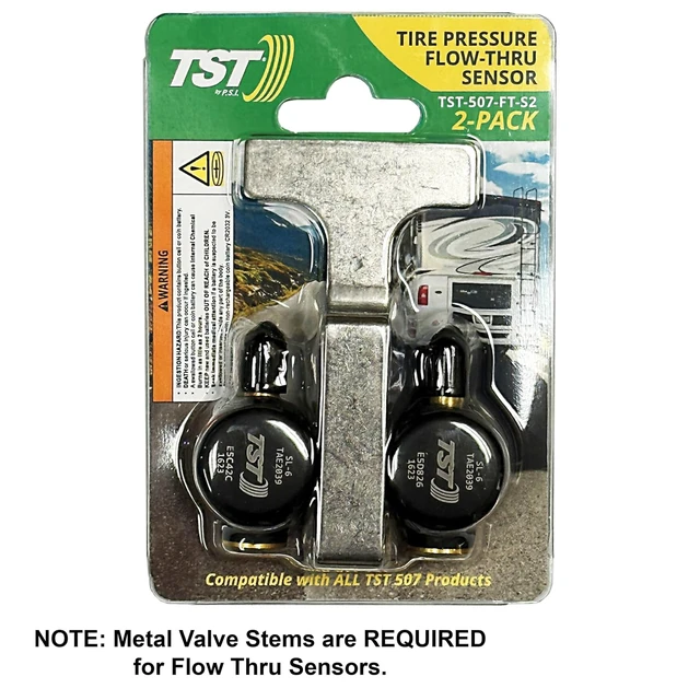 Alt view image 3 of 6 - TST 507 TPMS Tire Pressure Monitoring System, 2 Flow-Thru Sensors for Metal Valve Stems, for Caravans, Motorhomes & Campervans
