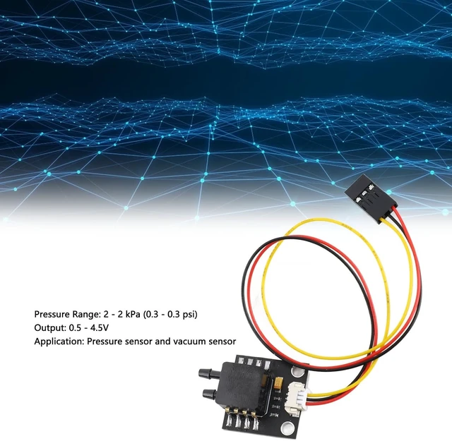 Alt view image 3 of 7 - Differential Pressure Sensor Board, MPXV7002DP Transducer with 0.5-4.5V Output for Pressure & Vacuum Sensing