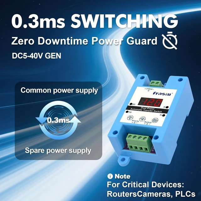 Alt view image 2 of 7 - 13A DC Dual Power Automatic Transfer Switch Backup Selector