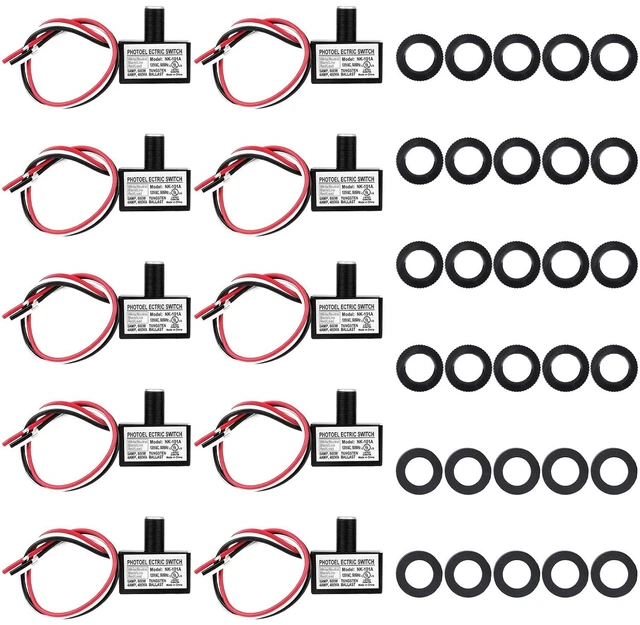 Main image of 10pcs 105V-130V AC Photocell Light Sensor, Auto On/Off