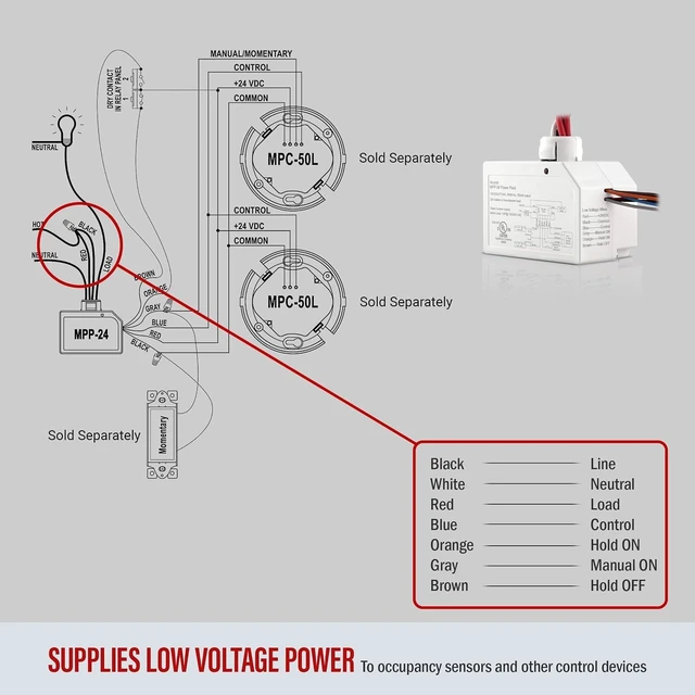 Alt view image 3 of 7 - Low Voltage Ceiling Sensor Power Pack