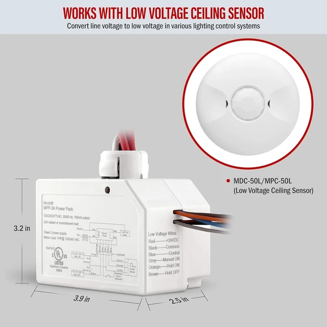 Alt view image 2 of 7 - Low Voltage Ceiling Sensor Power Pack
