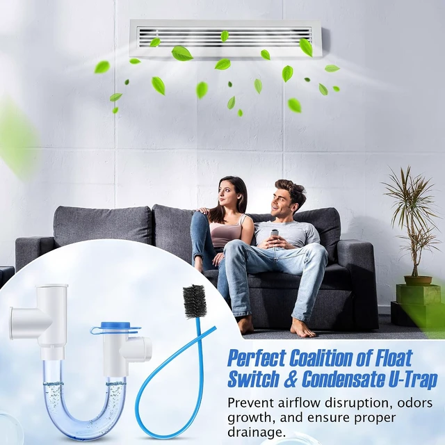 Alt view image 5 of 7 - 4 Pack 3/4" Condensate Trap with Built-in Overflow Switch, White