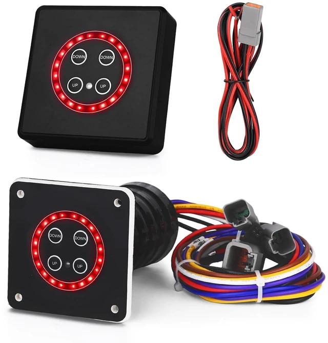 Main image of 15170-001 Trim Tab Tactile Switch Kit with LED Indicator & Dual Control Panels, 12V/24V Waterproof for Lenco Marine Actuators, Boats & Yachts
