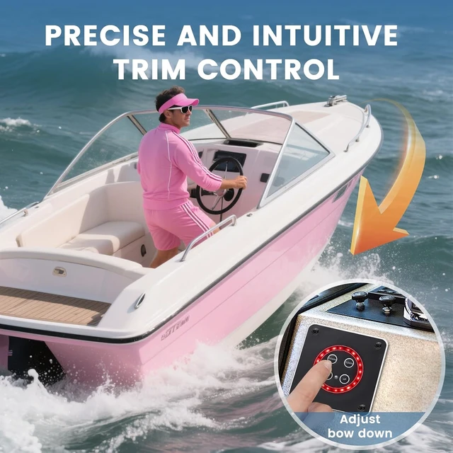 Alt view image 7 of 7 - 15170-001 Trim Tab Tactile Switch Kit with LED Indicator & Dual Control Panels, 12V/24V Waterproof for Lenco Marine Actuators, Boats & Yachts