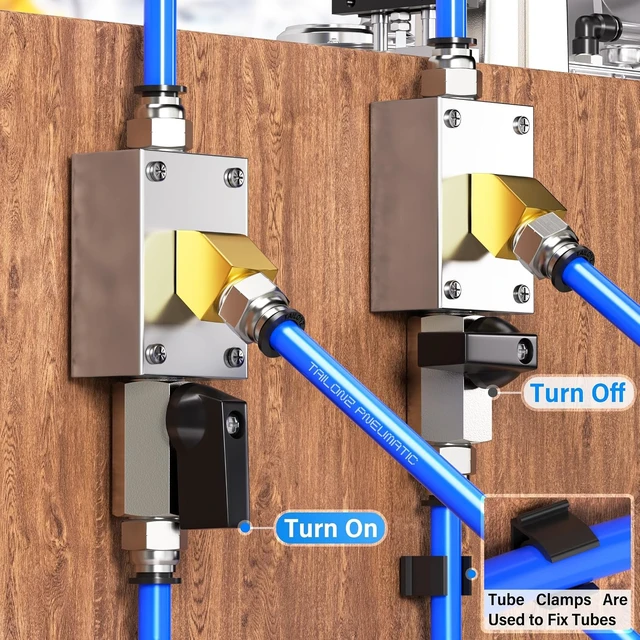 Alt view image 4 of 7 - 1/4" OD Push-to-Connect Manifold Block Assembly, Pneumatic Shunt Fittings (Pack of 5)