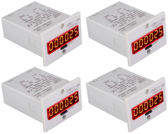 Main image of 4Pcs JDM11-6H Electronic Counter, 6-Digit LED Display AC110V Counter Relay, No Voltage