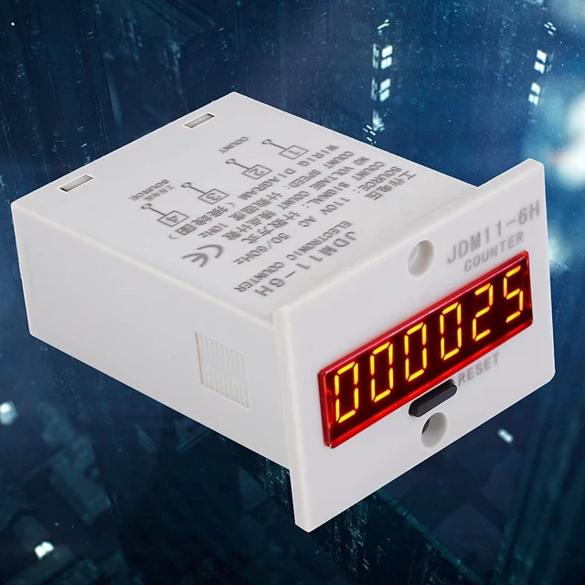 Alt view image 2 of 7 - 4Pcs JDM11-6H Electronic Counter, 6-Digit LED Display AC110V Counter Relay, No Voltage