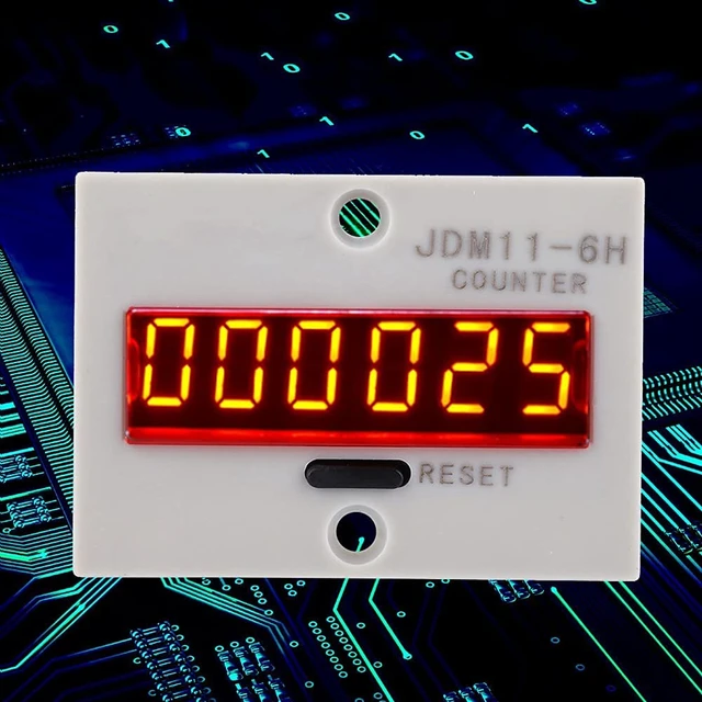 Alt view image 3 of 7 - 4Pcs JDM11-6H Electronic Counter, 6-Digit LED Display AC110V Counter Relay, No Voltage