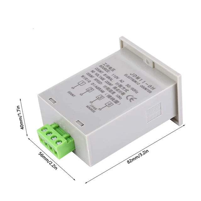 Alt view image 6 of 7 - 4Pcs JDM11-6H Electronic Counter, 6-Digit LED Display AC110V Counter Relay, No Voltage