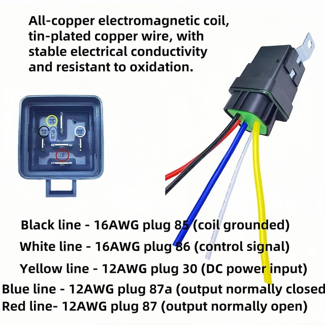 Alt view image 4 of 4 - 80/60 Ampere 12V DC Automotive Relay (5PCS)