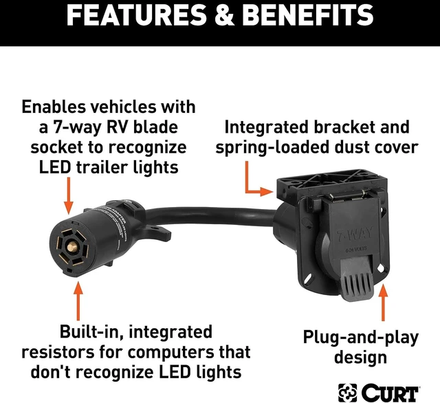 Alt view image 3 of 5 - 57003 7-Way RV Blade LED Adapter, Built-in Load Resistors