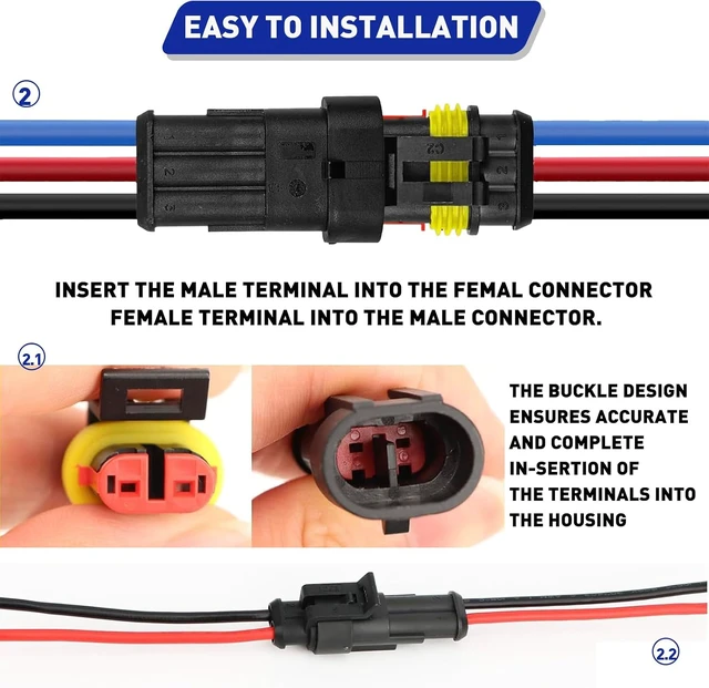 Alt view image 4 of 7 - 709Pcs Waterproof Wire Connector Kit, 43 Kits 1/2/3/4/5/6 Pin Weather Pack for 13-20 AWG with Ratchet Crimping Tool
