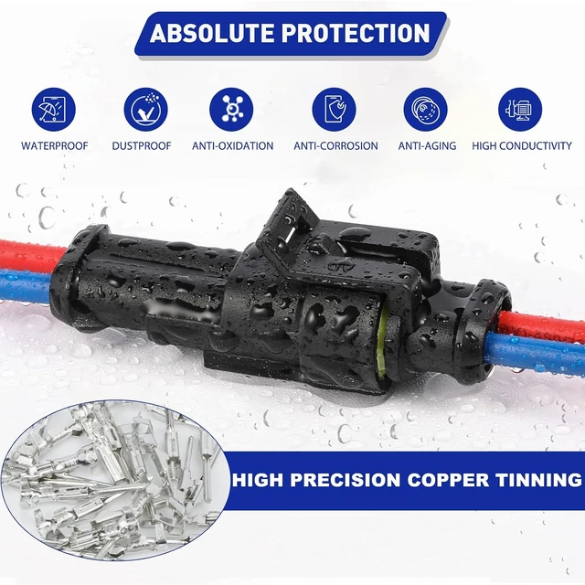 Alt view image 5 of 7 - 709Pcs Waterproof Wire Connector Kit, 43 Kits 1/2/3/4/5/6 Pin Weather Pack for 13-20 AWG with Ratchet Crimping Tool