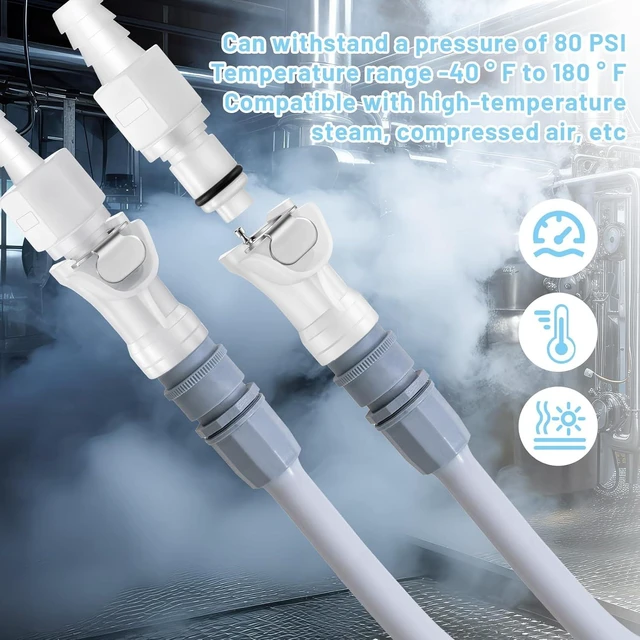 Alt view image 4 of 6 - 20 Pcs 3/8" Quick Disconnect Hose Barb Insert Fittings, Plastic Male & Female Coupling (10 Female + 10 Male)