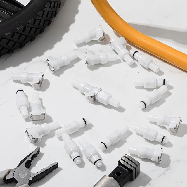 Alt view image 6 of 6 - 20 Pcs 3/8" Quick Disconnect Hose Barb Insert Fittings, Plastic Male & Female Coupling (10 Female + 10 Male)